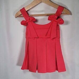 3/$30 NWOT Pleated Bow Sleeveless Dress/Tunic Fuchsia bright summer
